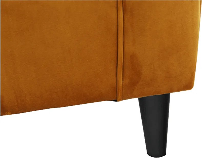 Füles fotel puffal, szövet mustár, ASTRID