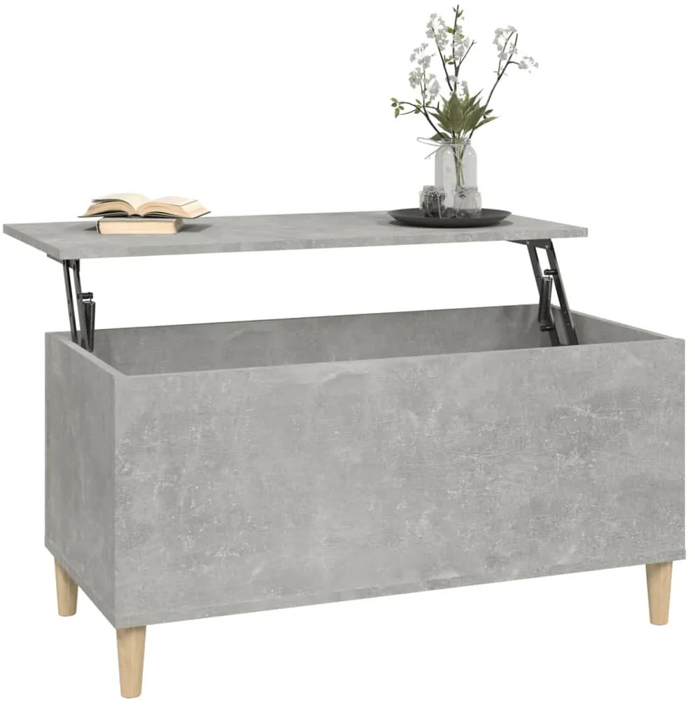 Betonszürke szerelt fa dohányzóasztal 90x44,5x45 cm