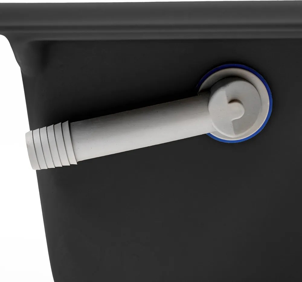 Nia szögletes egy medencés gránit mosogató fekete