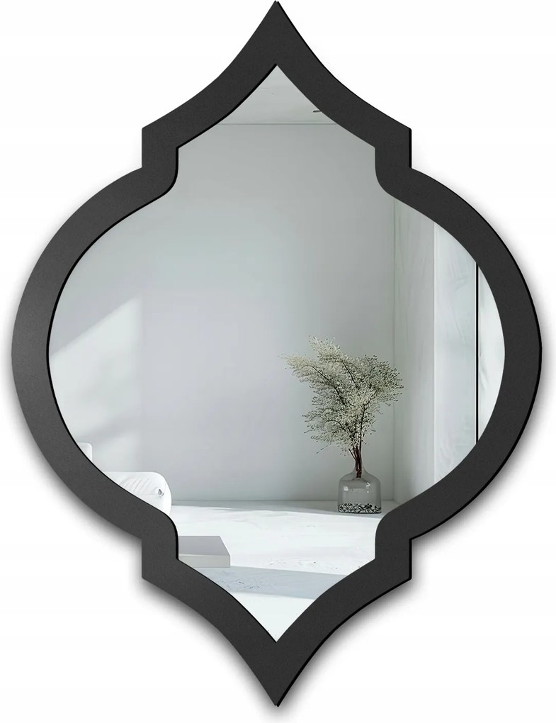 Grace retro stílusú fali tükör fekete Mdf keretben 100X134