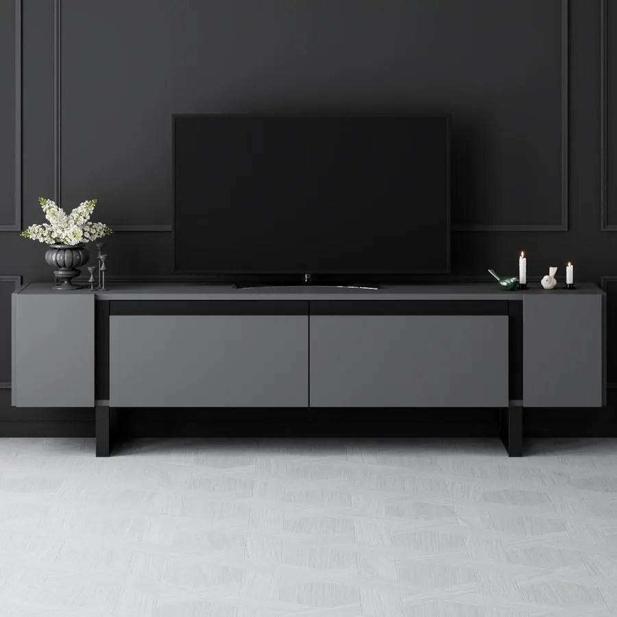 TV szekrény Yildiz - Anthracite, Black