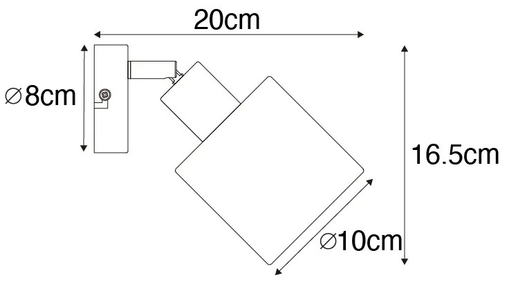 Mennyezeti lámpa fekete állítható - Hetta