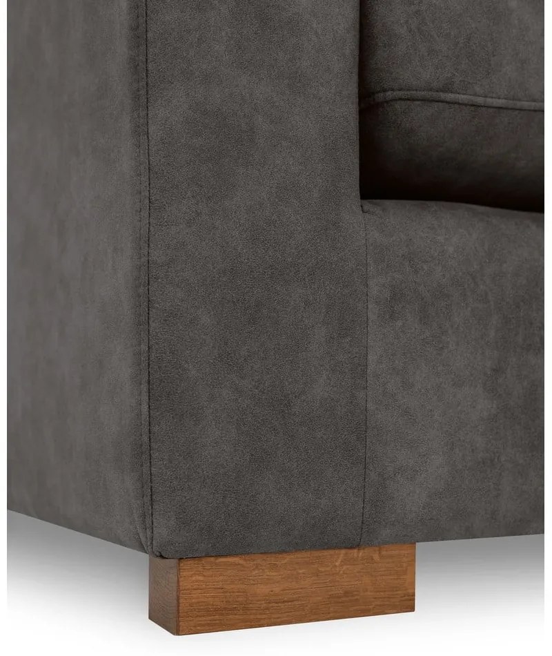 Antracitszürke bőrutánzat sarokkanapé (jobb oldali) Hamburg – Scandic