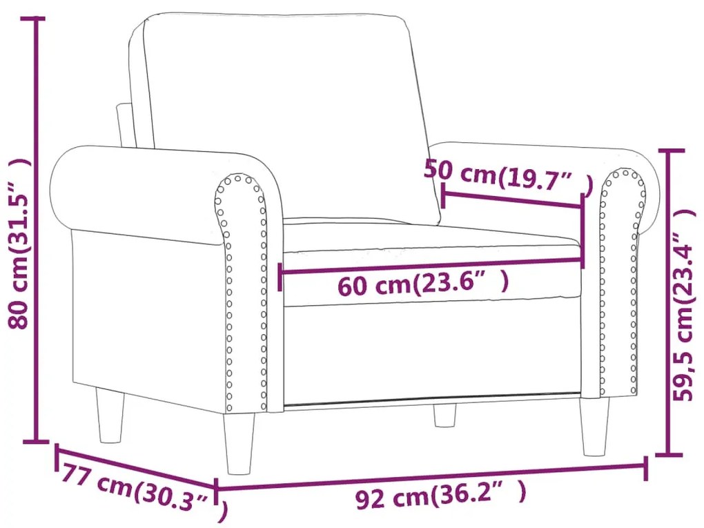 sárga bársony kanapéfotel 60 cm