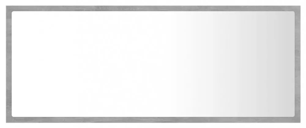 betonszürke akril LED-es fürdőszobatükör 100x8,5x37 cm