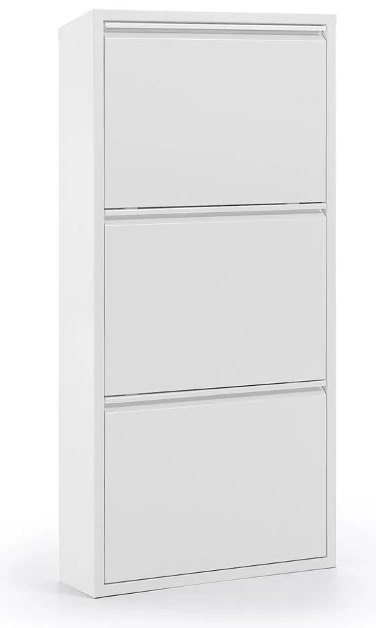 Fehér fém billenő ajtós cipőtartó 50x103x15 cm Ode – Kave Home