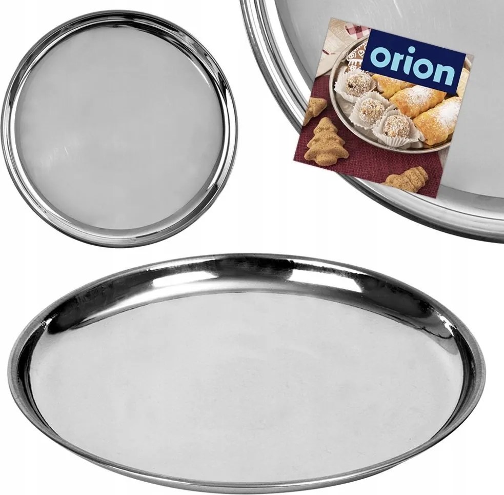Tálca Acél konyhai tálca tálaló tányér kerek 21 cm
