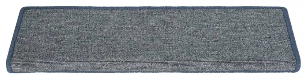 15 db világosszürke és kék lépcsőszőnyeg, téglalap alakú széllel, 65 x 21 x 4 cm