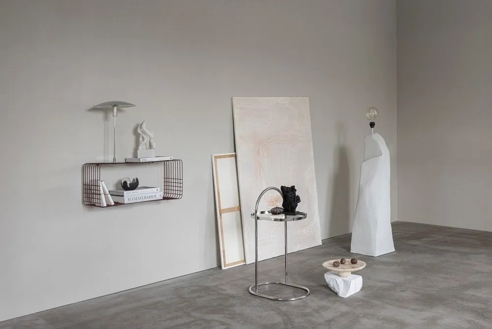 Borvörös többszintes fém fali polc 70 cm Wire – Mette Ditmer Denmark