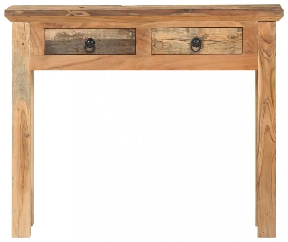 tömör akácfa és újrahasznosított fa tálalóasztal 90,5x30x75 cm