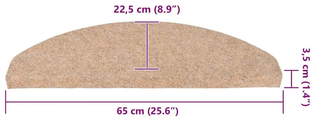30 db bézs öntapadó lépcsőszőnyeg 65 x 22,5 x 3,5 cm