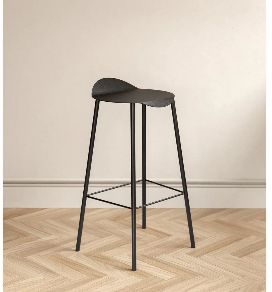 Fekete bőr bárszék Flamingo Bull – LIND DNA