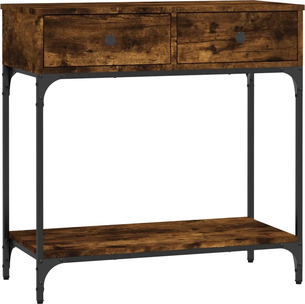 vidaXL füstös tölgy színű szerelt fa tálalóasztal 75 x 34,5 x 75 cm