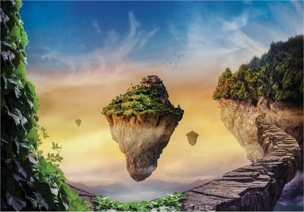 Fotótapéta Szigetek a felhőkben Mennyei városok Zöld paradicsom 460x300 +ragasztó