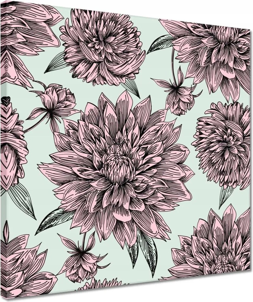 Vászonkép 40x40 Púderrózsaszín Virág