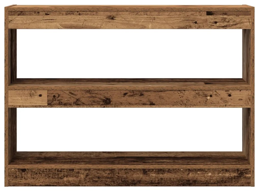 Könyvespolc / Szobaelválasztó Régi Fa, 100x30x72 cm, Mérnöki Fából Készült