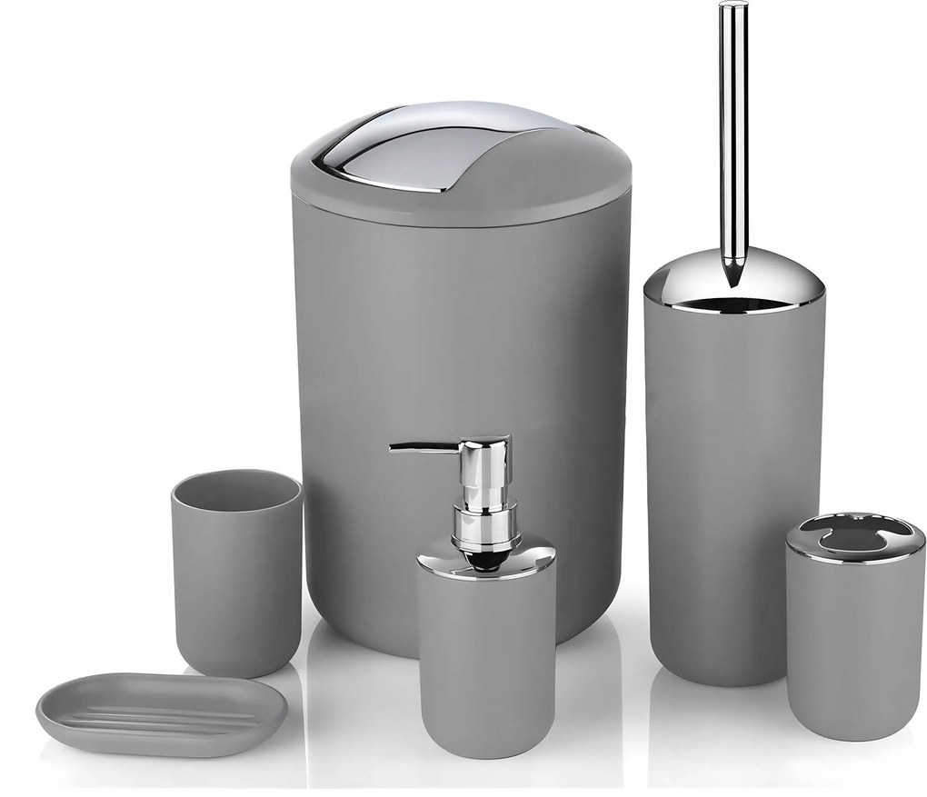 Flores Fürdőszobai Szett 6 Darabos Szürke