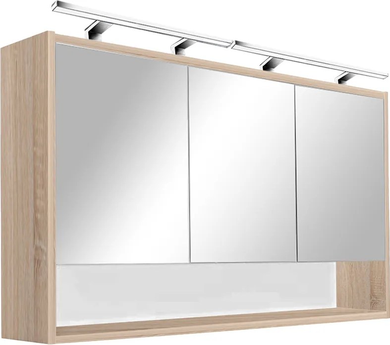 Luna 120 felső tükrös szekrény, Sonoma tölgy