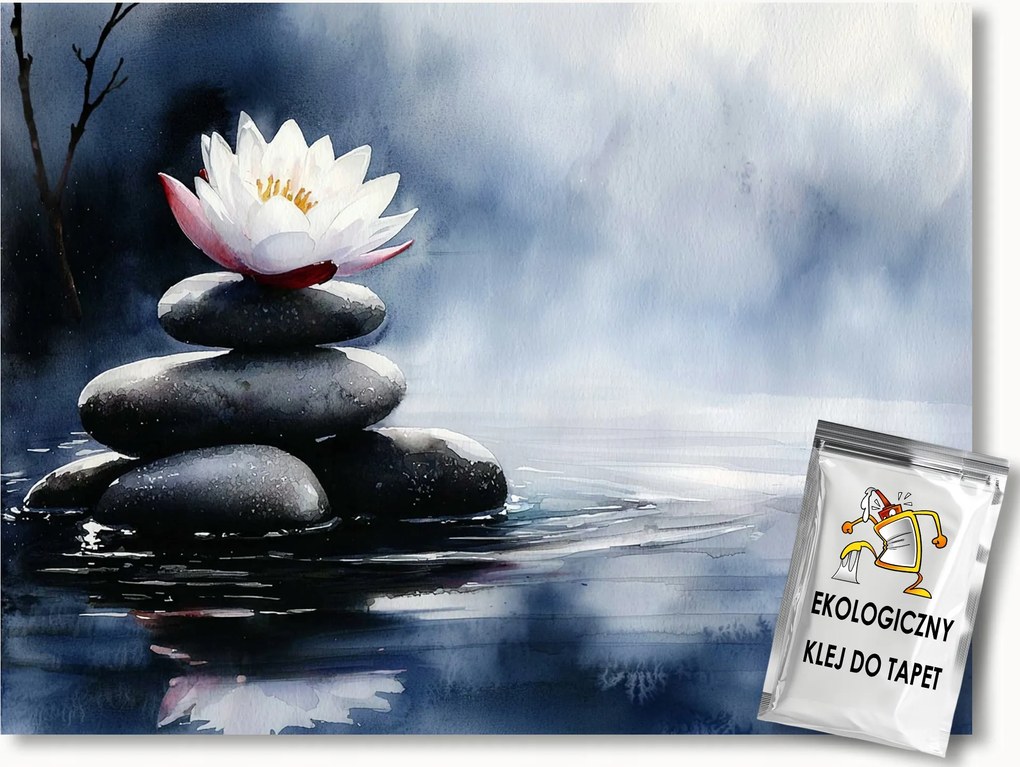 Fotótapéta Flizelina Lótusz Virág Kert Kövek Harmónia Zen 100x75 ragasztó