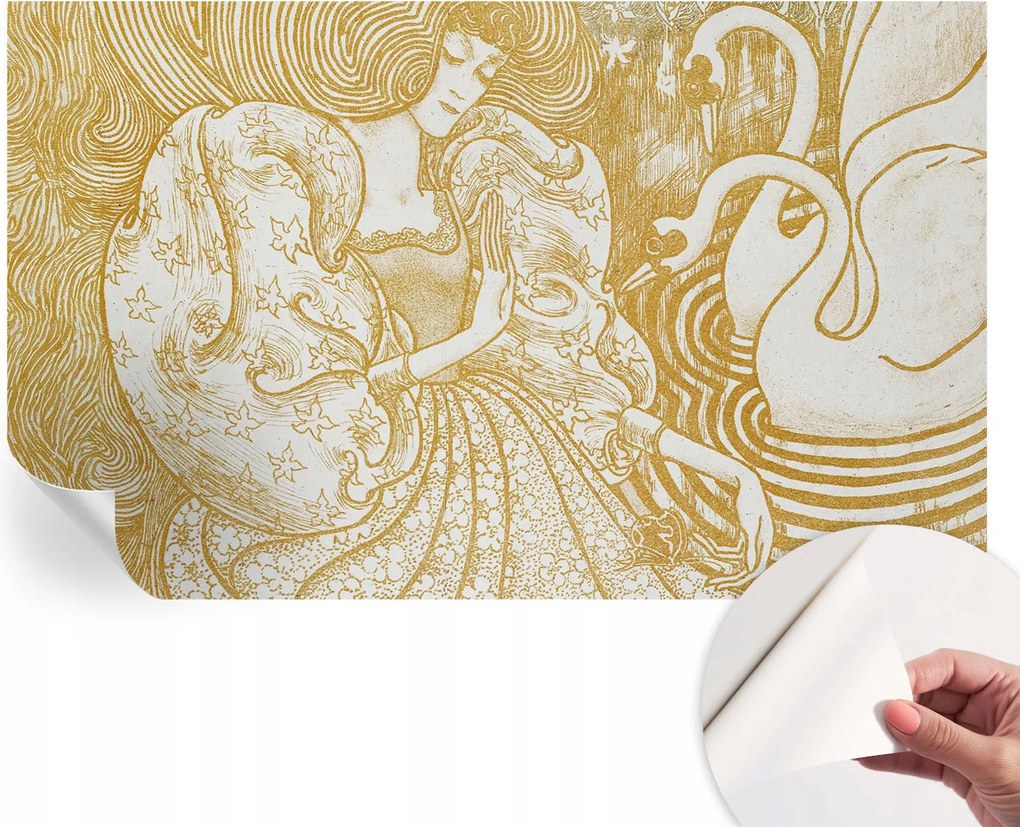 Öntapadós tapéta Divatos 3D fali ragasztóval Női elegancia 416x254 cm