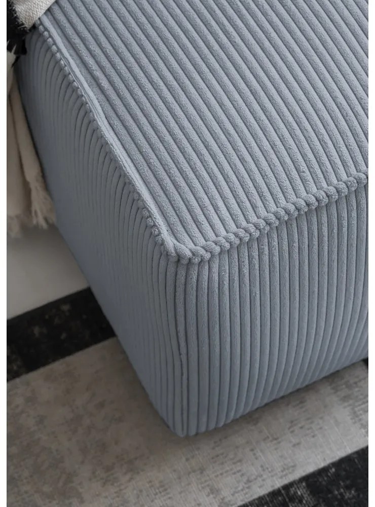 Világosszürke kordbársony kinyitható sarokkanapé (bal oldali) Brave Dave – Miuform