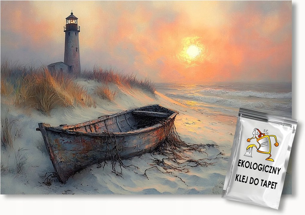 Fotótapéta Flizelina Tenger Part Tengerpart Lámpás Hajó Nap 208x146 ragasztó