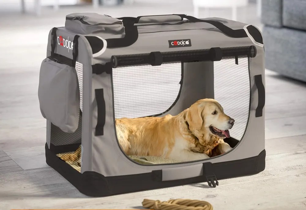 ELI kutya/macska szállítótáska, 70x52x52cm, szürke Cadoca