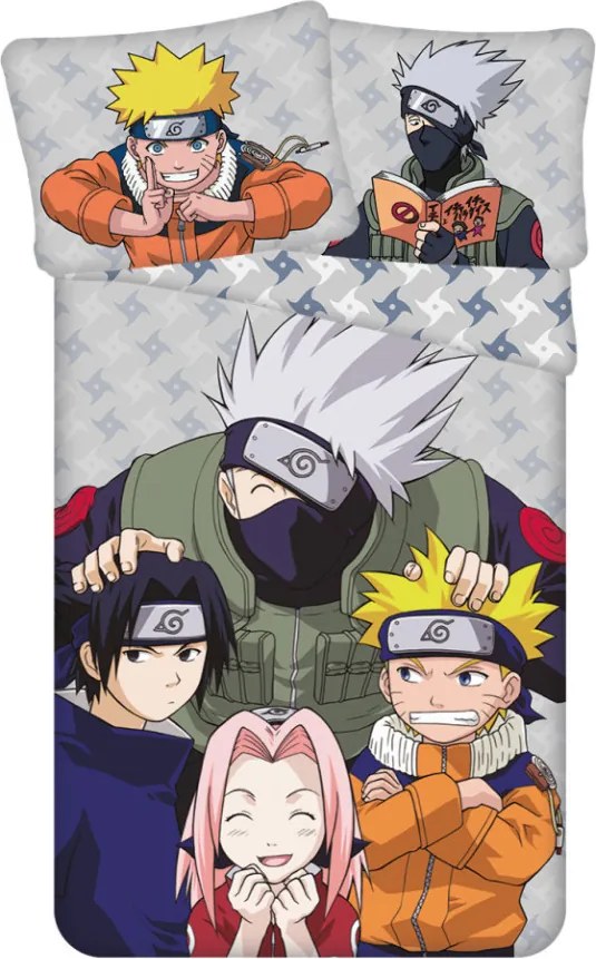 Naruto Grey ágyneműhuzat 140×200cm, 70×90 cm