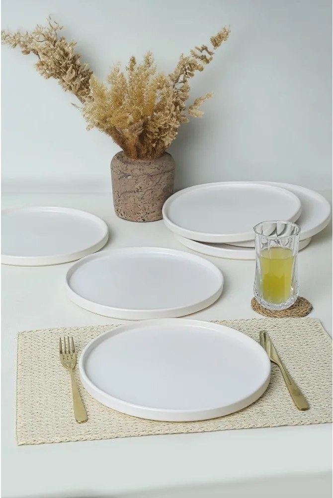 Fehér kerámia tányér készlet 6 db-os ø 27 cm – Hermia