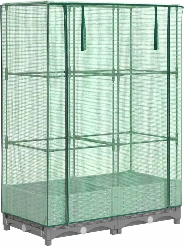vidaXL rattan megjelenésű magaságyás melegháztakaróval 80x40x123 cm