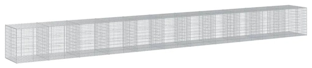 horganyzott vas gabion kosár fedéllel 1100 x 100 x 100 cm