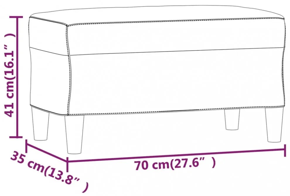 vidaXL világosszürke bársony pad 70x35x41 cm