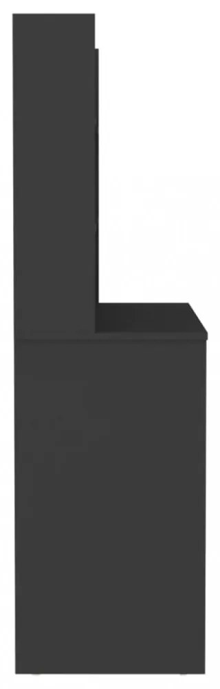 fekete LED-es MDF sminkasztal 100 x 40 x 135 cm