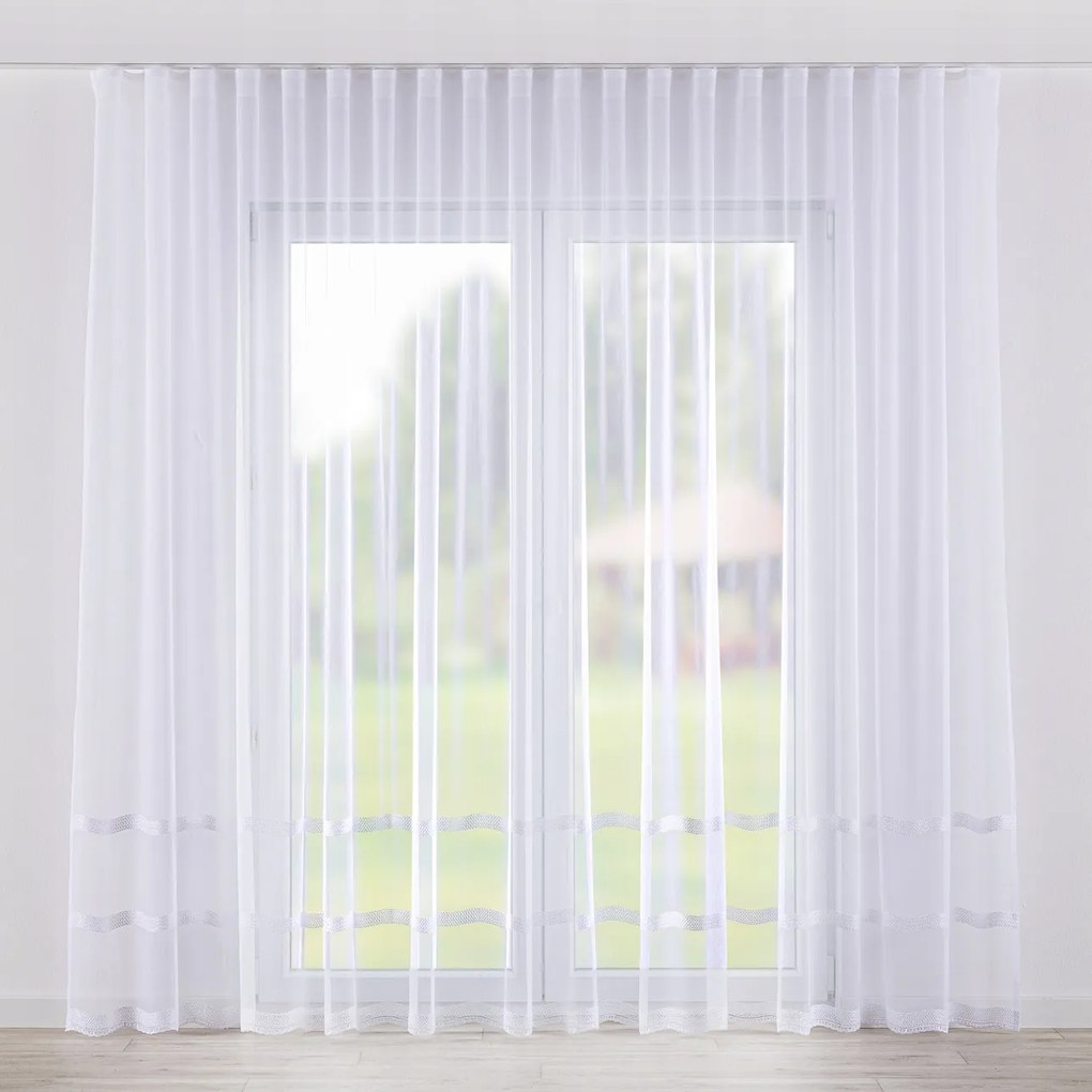 Kész szalagfüggöny wave fátyol 300x245cm fehér