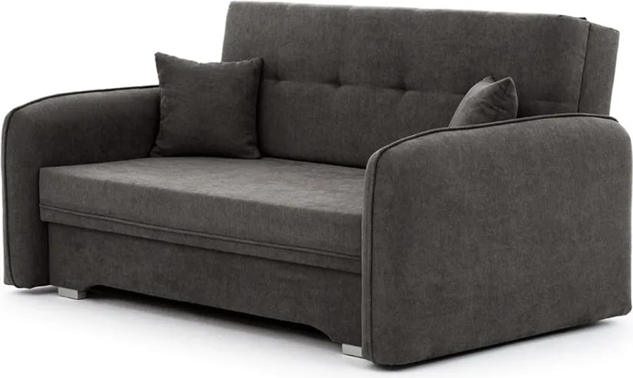 Sötétszürke zsenília kinyitható-tárolóhelyes kanapé 155 cm Laine – ELTAP