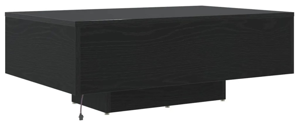 Dohányzóasztal LED világítással Fekete tölgy 85x55x31 cm