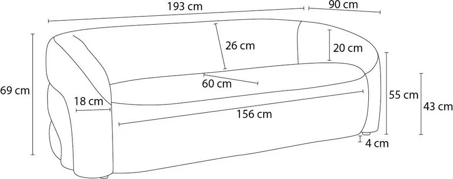 Zöld buklé kanapé 193 cm Elina – Bobochic Paris