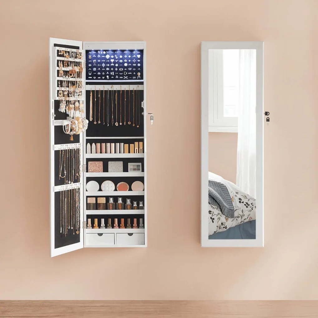 Fali tükör fehér színben, MDF kerettel WT – AZR-E1193
