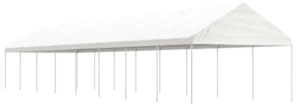 fehér polietilén pavilon tetővel 17,84 x 4,08 x 3,22 m