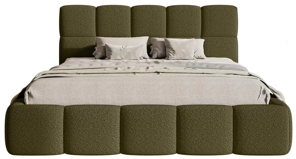 Franciaágy 180 cm Cirsten 180B (ágyráccsal) (oliva). 1099488