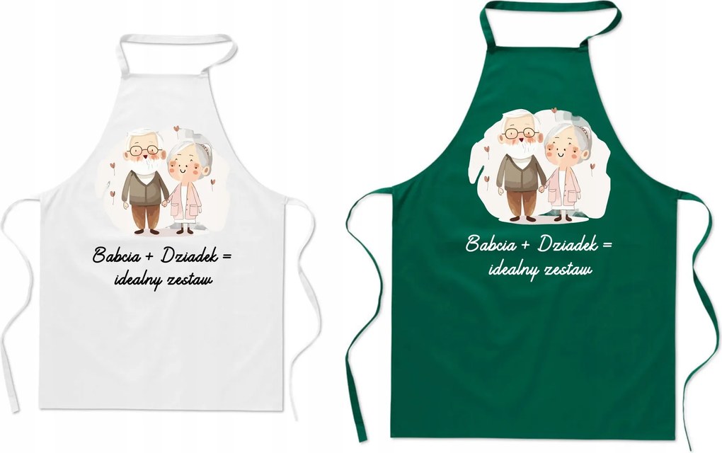Konyhai kötény x2 Ajándék Nagymama Nagypapa tökéletes szett