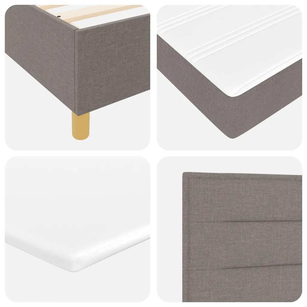 Boxspring Ágy Matraccal és LED-del Taupe 80x200 cm Szövet