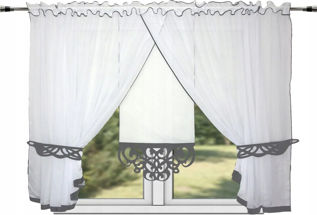 Függöny Szett Sable Áttört Panel Szett 400x160 Szürke