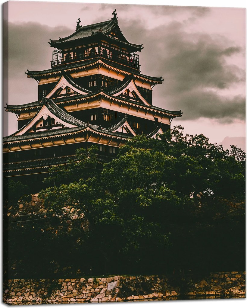 Vászonkép Építészet Hiroshima kastély Japán Ázsia 40x50 cm