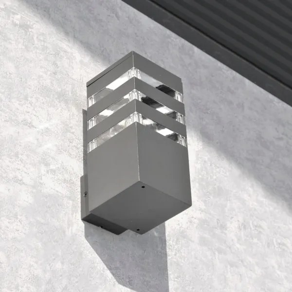 LED RGBW fényerőszabályozható kültéri fali lámpatest TEKSAS 1xE27/12W/230V IP44 antracit