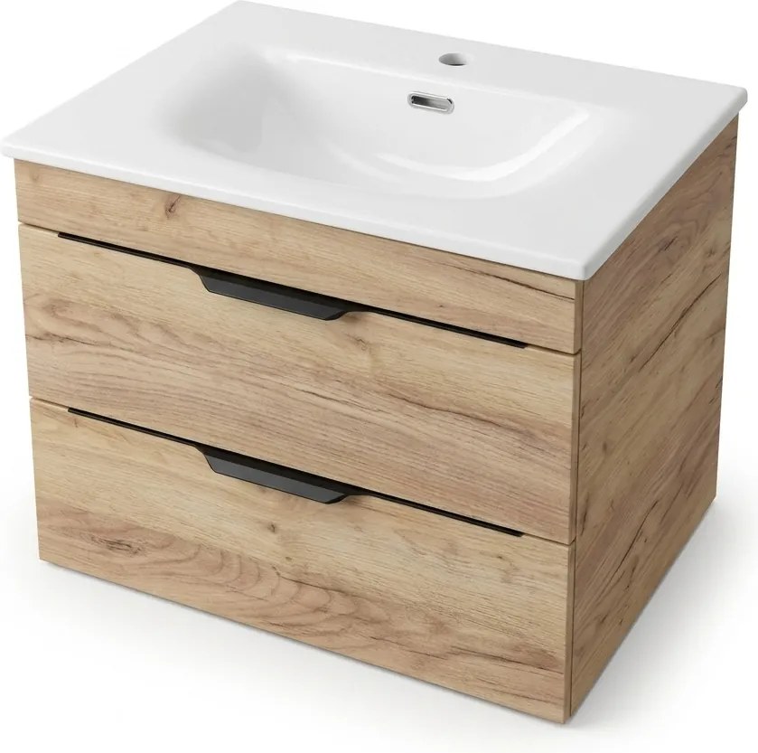 TMP VOX 60 GOLD CRAFT - fali fürdőszobabútor- Eros SKY E-8099-60 porcelán mosdóval - 61 x 46 x 46 cm