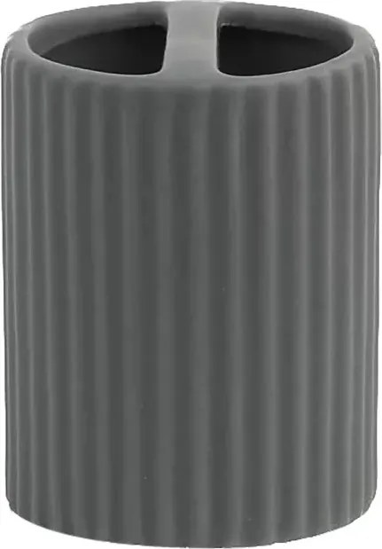 Fürdőszobai bögre dombornyomással és rekesszel Jotta szürke 6,5x9cm