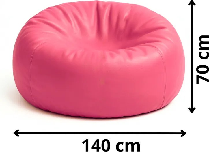 EMI óriás golyó alakú rózsaszín műbőr babzsákfotel