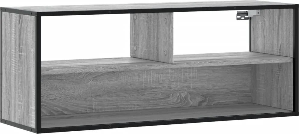 vidaXL szürke sonoma színű szerelt fa és fém TV-szekrény 100x31x39,5cm