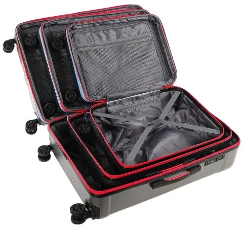 Deuba Set 3 db utazóbőrönd - ezüst